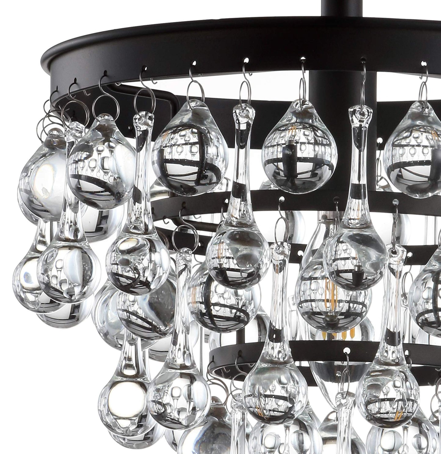 JONATHAN Y JYL9030B Toronto 16" Metall/Kristall LED Deckenleuchte, zeitgenössisch, modern, Übergangsstil, elegant, für Büro, Wohnzimmer, Familienzimmer, Esszimmer, Schlafzimmer, Flur, Foyer, Chrom