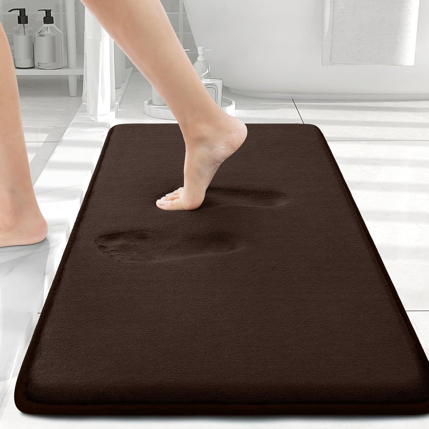 Smiry Memory Foam Bath Mat – Ultra Soft, Absorbent, Non-Slip Rug for Bathroom