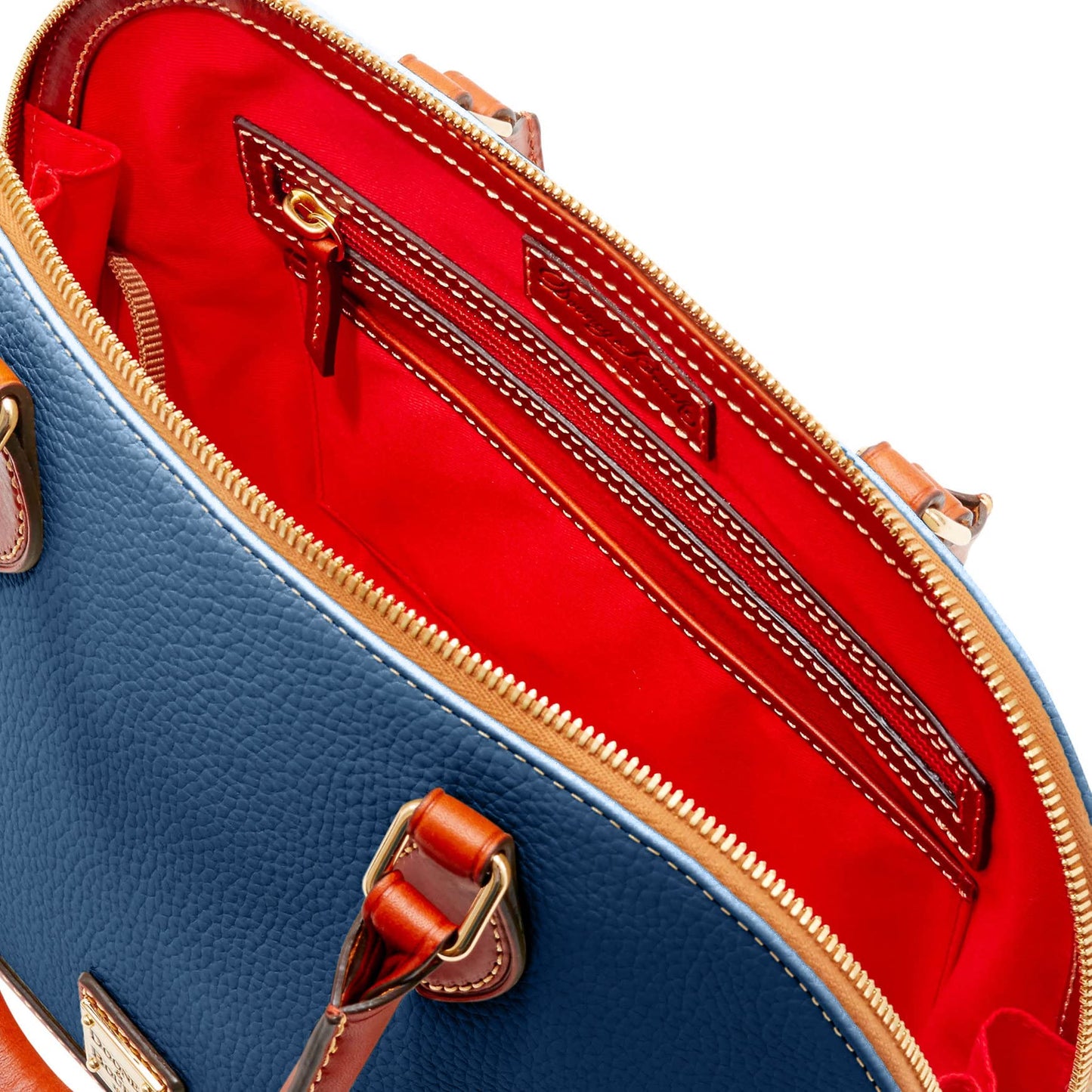Dooney & Bourke Women's Zip Zip Satchel in Pebble Grain Leather, Large Handbag with Adjustable & Detachable Shoulder Strap
