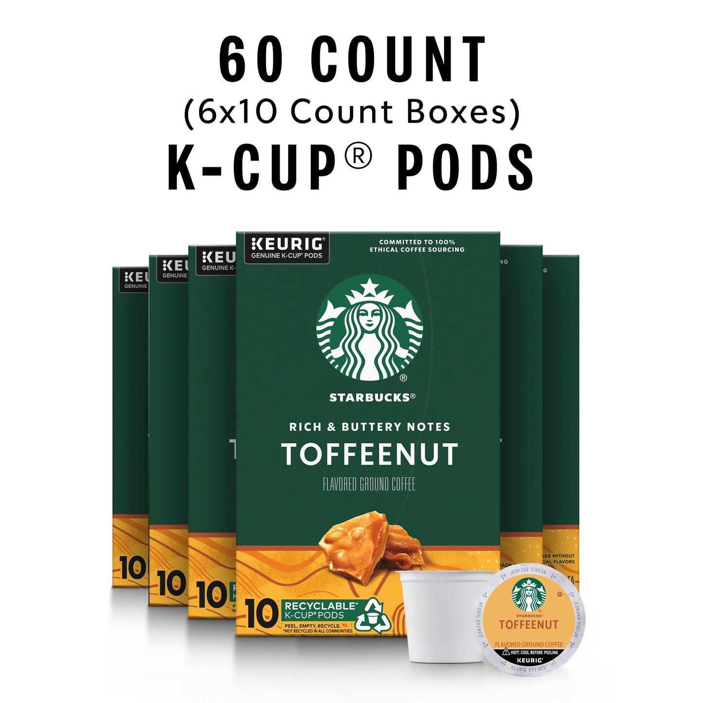 Starbucks K-Cup-Kaffeepads, natürlich aromatisiertes Kaffee-Vielfaltspaket für Keurig-Kaffeemaschinen, 100 % Arabica, 1 Schachtel (40 Pads)