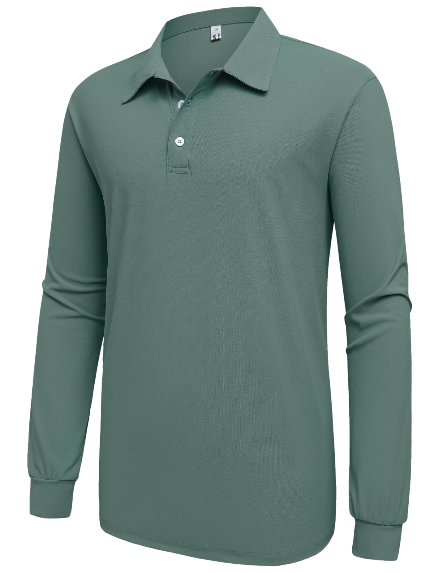 Men’s Polo Shirt Long Sleeve Golf Collared Shirts Quicky Dry Moisture Wicking Performance Lightweight Soft Polo