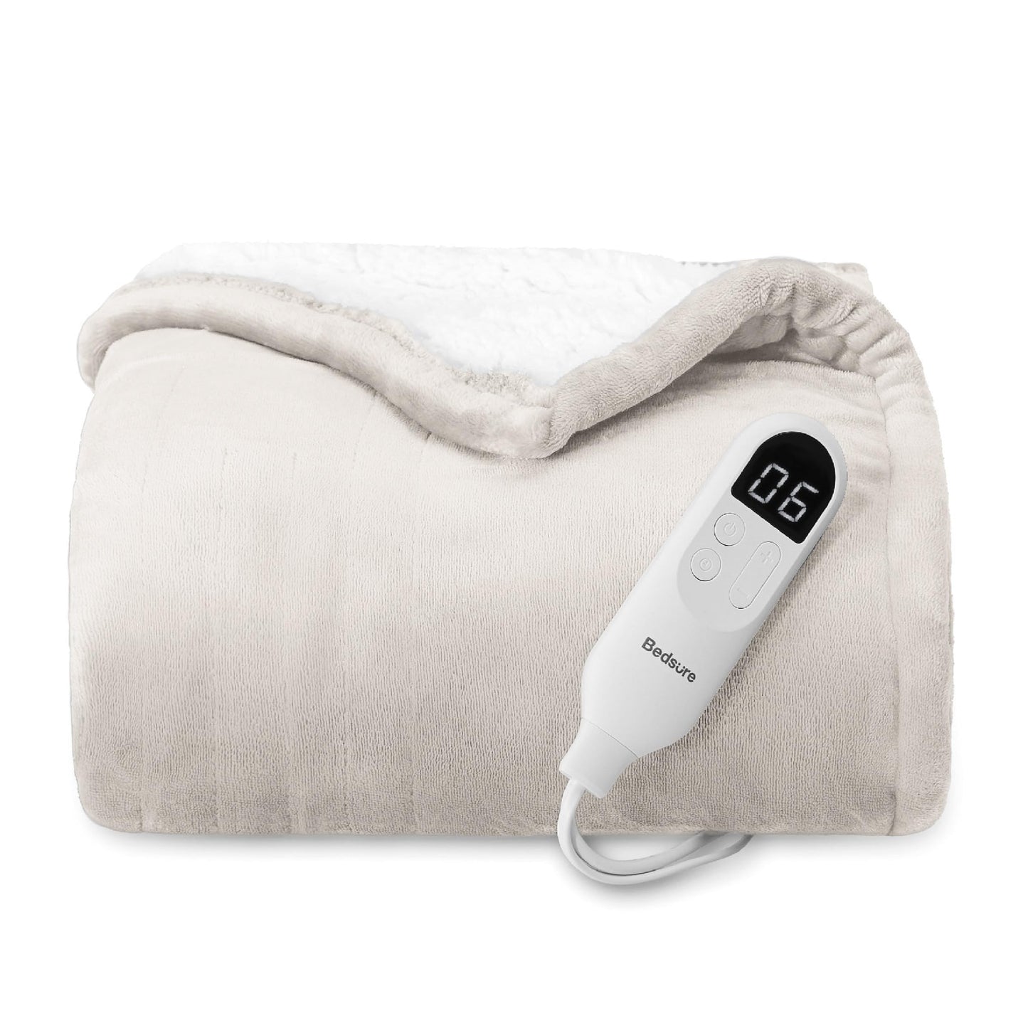 Electric Heated Blanket/Throw - Seamless Flannel Electric Blanket, Heating Blanket with 4 Time Settings & 6 Heat Settings, Warm Blanket Gift for Grandma (50x60 inches, Black)