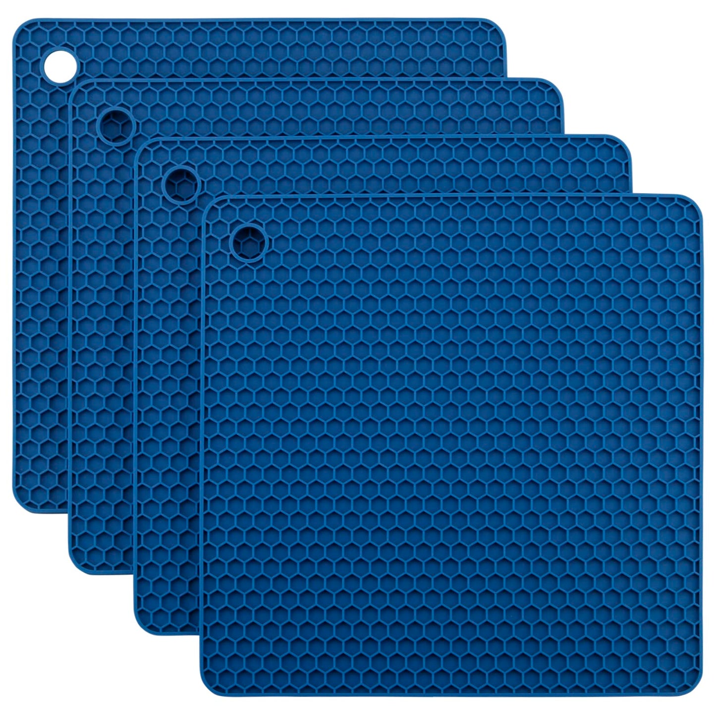 Smithcraft Silikon-Untersetzer für heiße Gerichte, Töpfe und Pfannen, heiße Pads für die Küche, dunkelgraue Silikon-Topflappen, Silikonmatten für die Küche, hitzebeständige Quarzthekenmatte, flexible Untersetzermatten-Set 4
