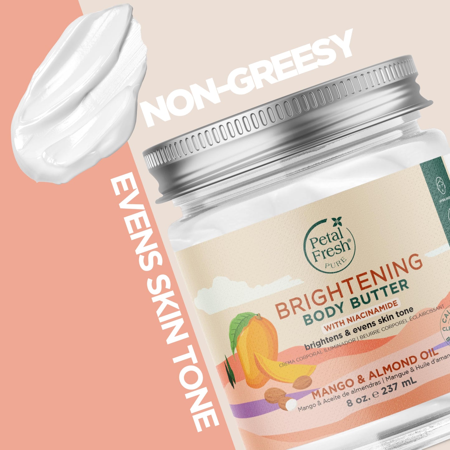 Petal Fresh Pure Perfecting Guava Nectar Körperbutter, Bio-Kokosnussöl, Arganöl, Sheabutter, fördert gesunde Haut, vegan und frei von Tierversuchen, 8 oz (Guava Nectar)