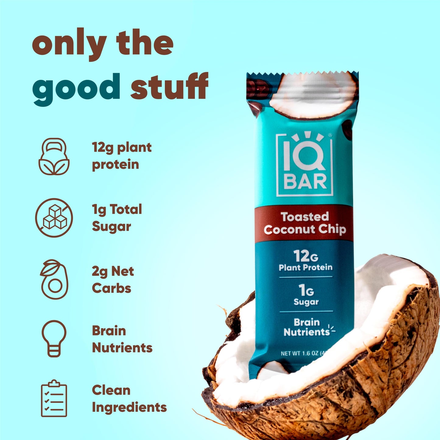 IQBAR Brain and Body Plant Protein Bars - 7 Bar Sampler Pack - Gluten Free, High Fiber, Vegan Snacks - Low Sugar Meal Replacement