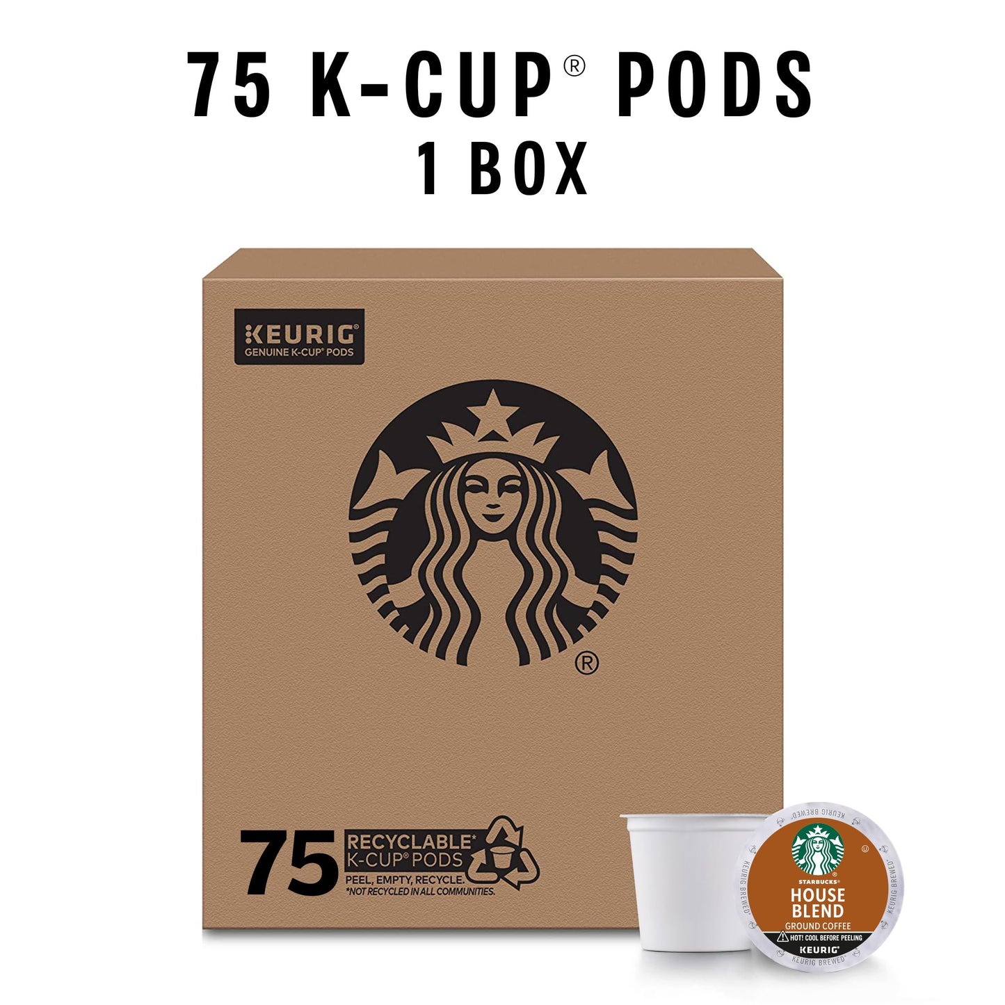 Starbucks K-Cup-Kaffeepads, natürlich aromatisiertes Kaffee-Vielfaltspaket für Keurig-Kaffeemaschinen, 100 % Arabica, 1 Schachtel (40 Pads)