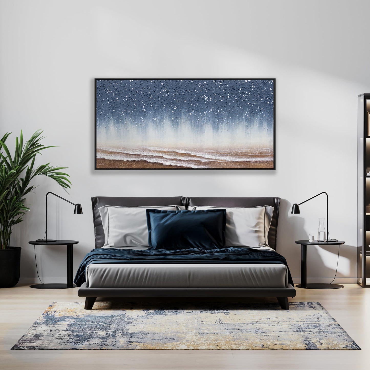 Gerahmte Wandkunst, abstrakte Wanddekoration mit Blattgold, Leinwanddrucke, Gemälde, abstrakte Kunstwerke für Wohnzimmer, Büro, Schlafzimmer, Heimdekoration, 61 x 121 cm