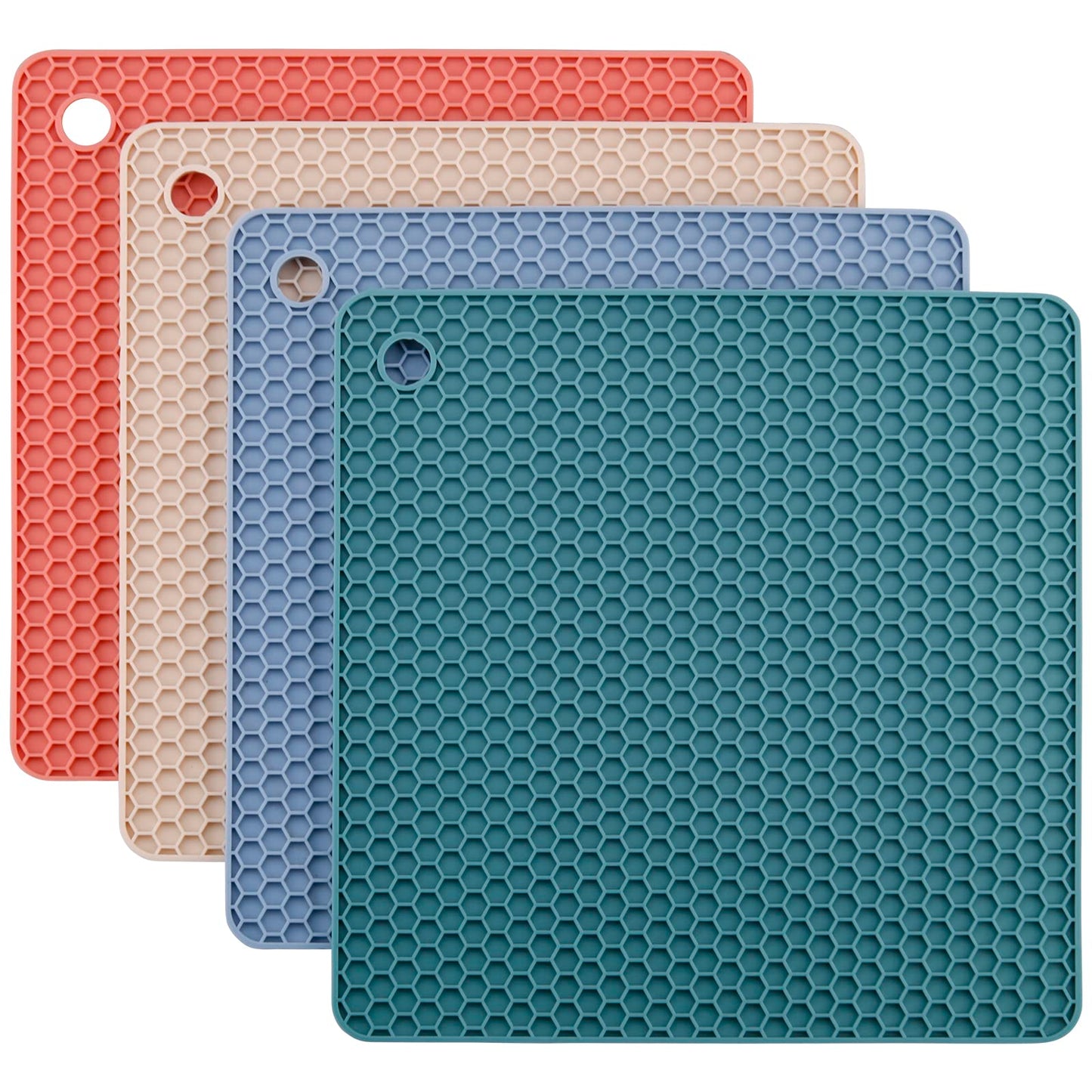 Smithcraft Silikon-Untersetzer für heiße Gerichte, Töpfe und Pfannen, heiße Pads für die Küche, dunkelgraue Silikon-Topflappen, Silikonmatten für die Küche, hitzebeständige Quarzthekenmatte, flexible Untersetzermatten-Set 4