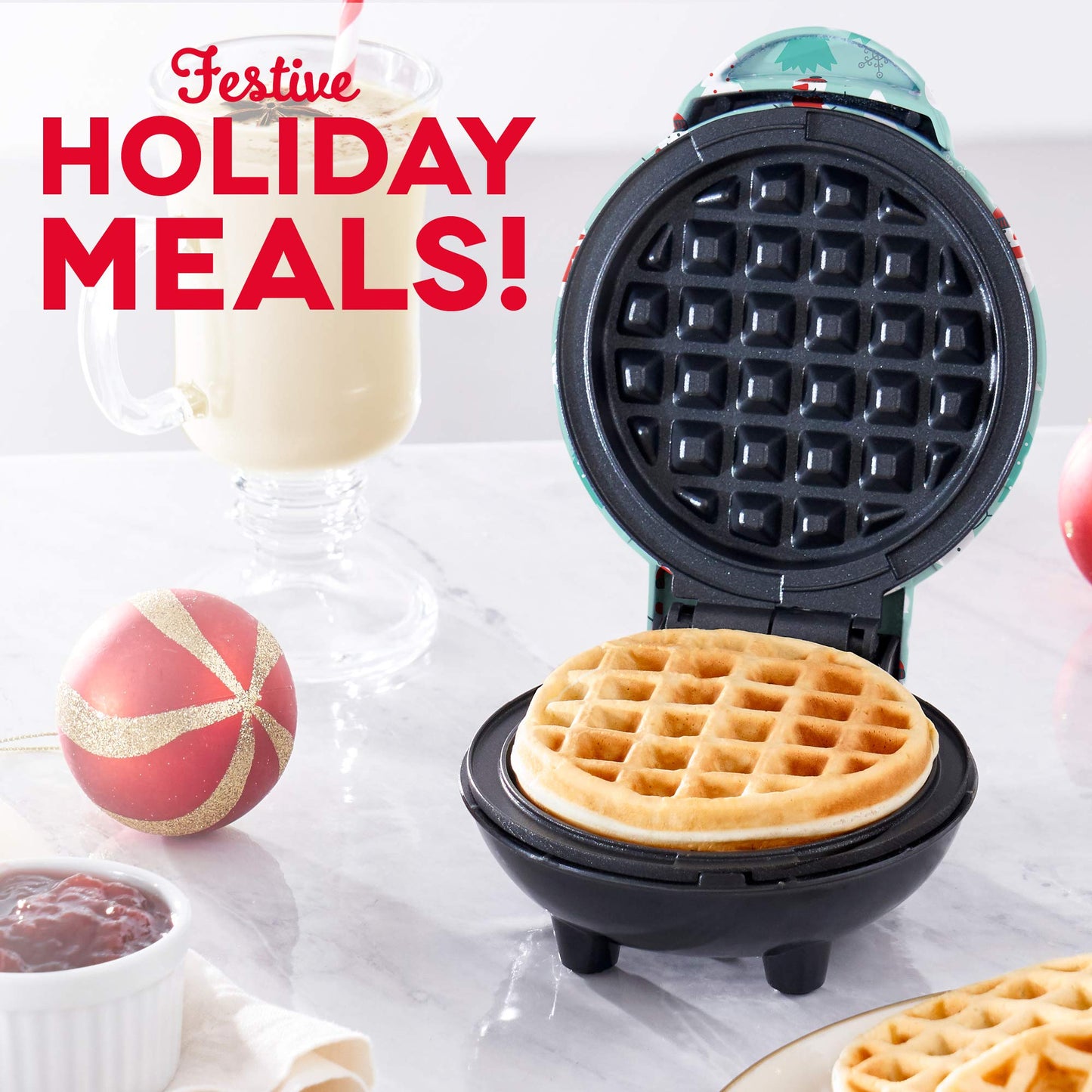 DASH Mini Maker for Individual Waffles, Hash Browns, Keto Chaffles with Easy to Clean, Non-Stick Surfaces, 4 Inch, White Pineapple