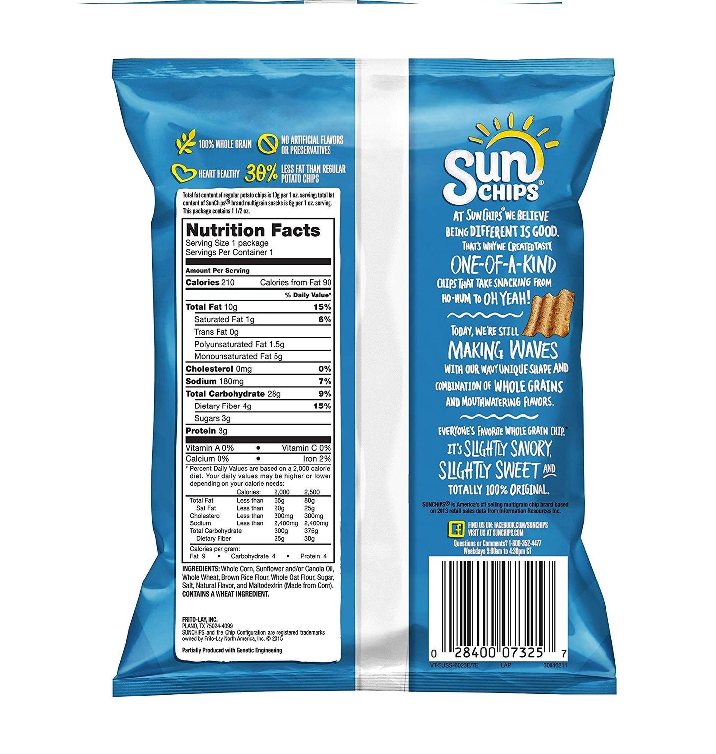 SunChips Multigrain Snacks, Variety Pack, 1 Ounce (Pack of 40)