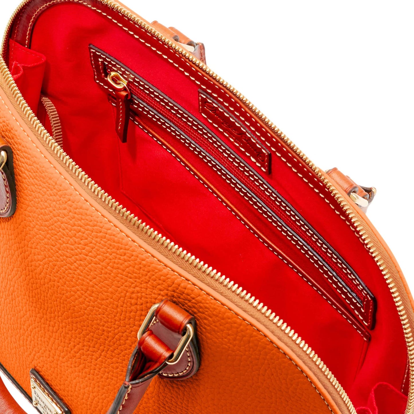 Dooney & Bourke Women's Zip Zip Satchel in Pebble Grain Leather, Large Handbag with Adjustable & Detachable Shoulder Strap