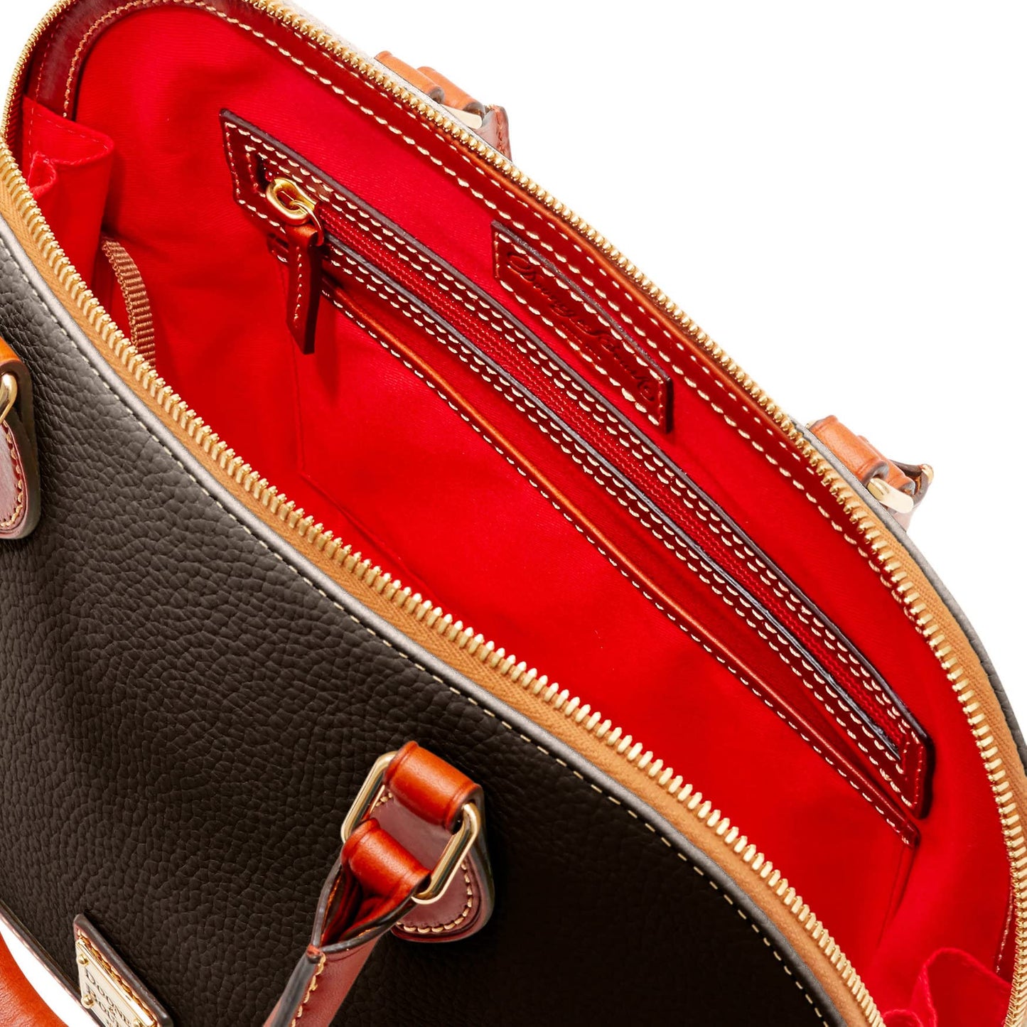 Dooney & Bourke Women's Zip Zip Satchel in Pebble Grain Leather, Large Handbag with Adjustable & Detachable Shoulder Strap