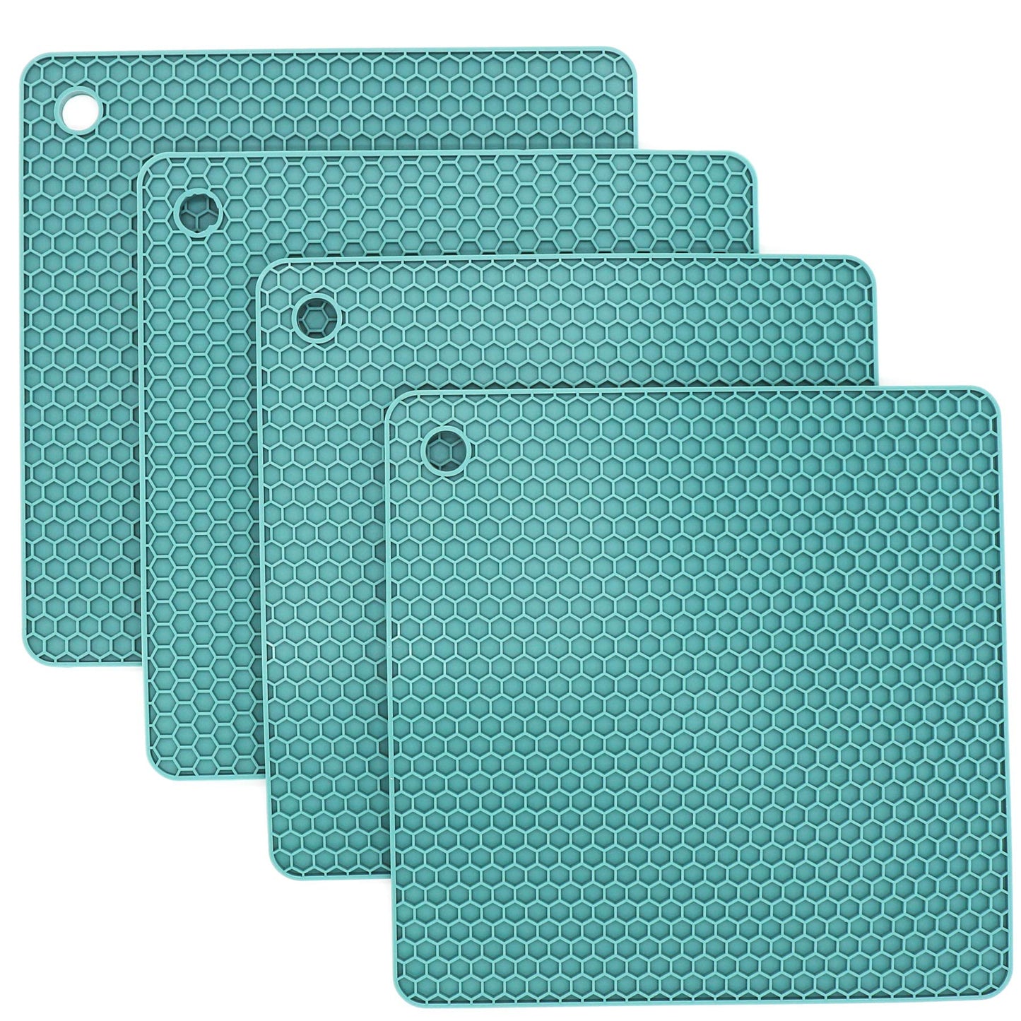 Smithcraft Silikon-Untersetzer für heiße Gerichte, Töpfe und Pfannen, heiße Pads für die Küche, dunkelgraue Silikon-Topflappen, Silikonmatten für die Küche, hitzebeständige Quarzthekenmatte, flexible Untersetzermatten-Set 4