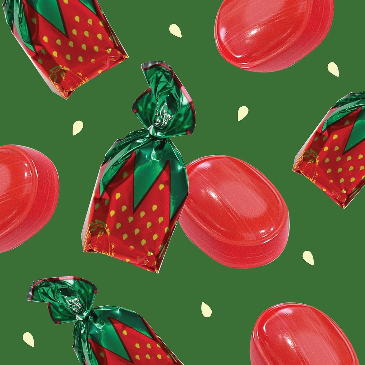 Arcor Strawberry Bon Bons Hard Candy - 2 Pound Bulk Pack (About 130 Count) - Classic Sweets