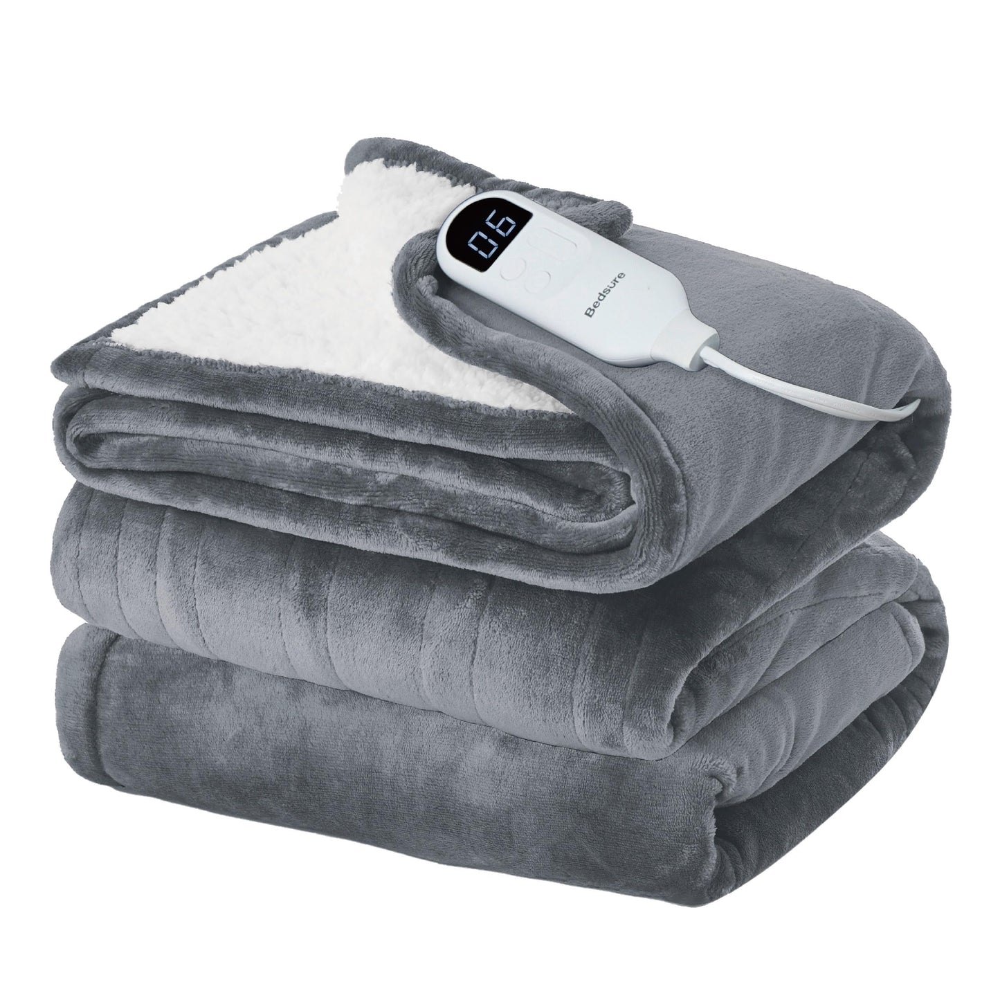 Electric Heated Blanket/Throw - Seamless Flannel Electric Blanket, Heating Blanket with 4 Time Settings & 6 Heat Settings, Warm Blanket Gift for Grandma (50x60 inches, Black)