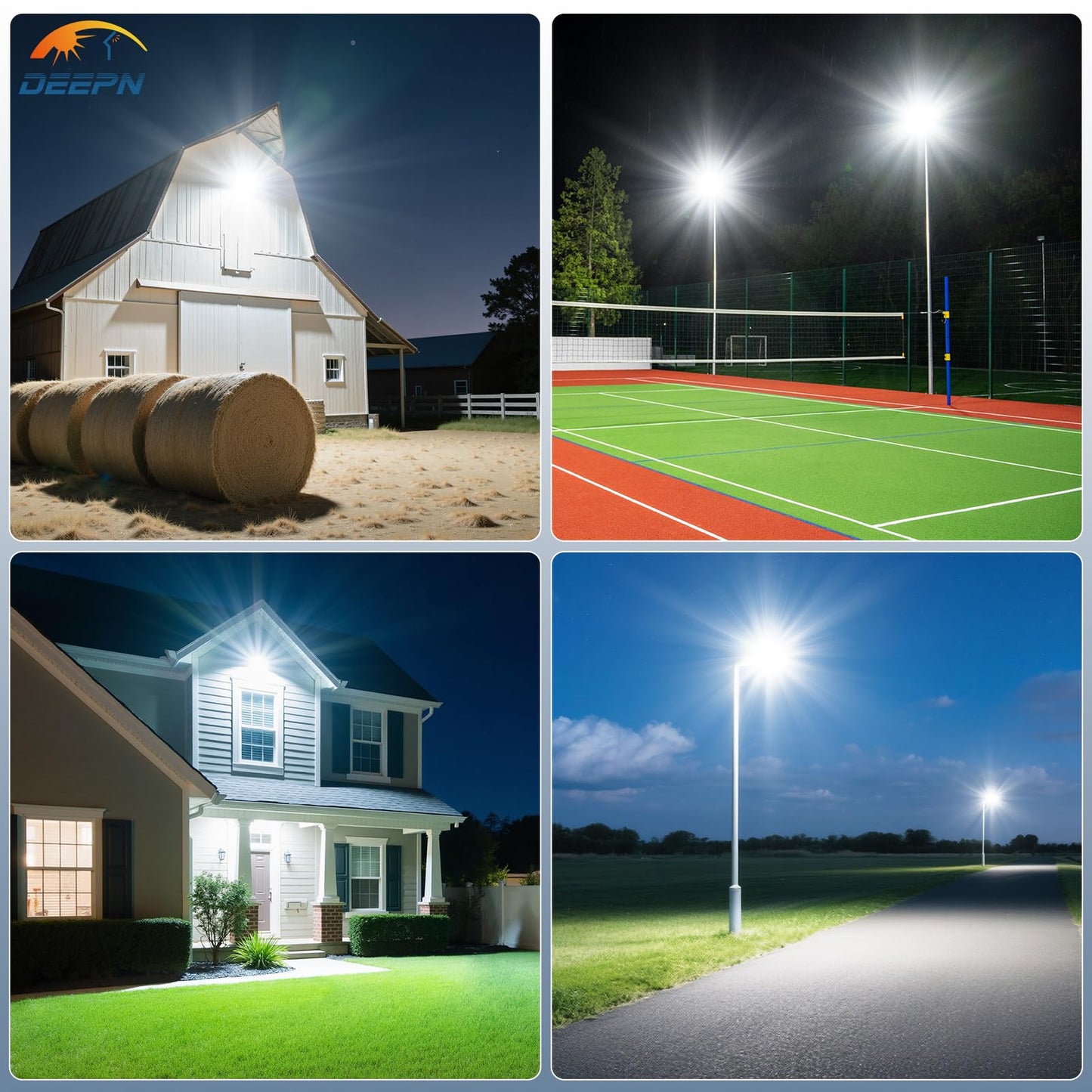 Solar Street Light, LED Outdoor Security Flood Light with Motion Sensor, Dusk to Dawn, IP67 Waterproof