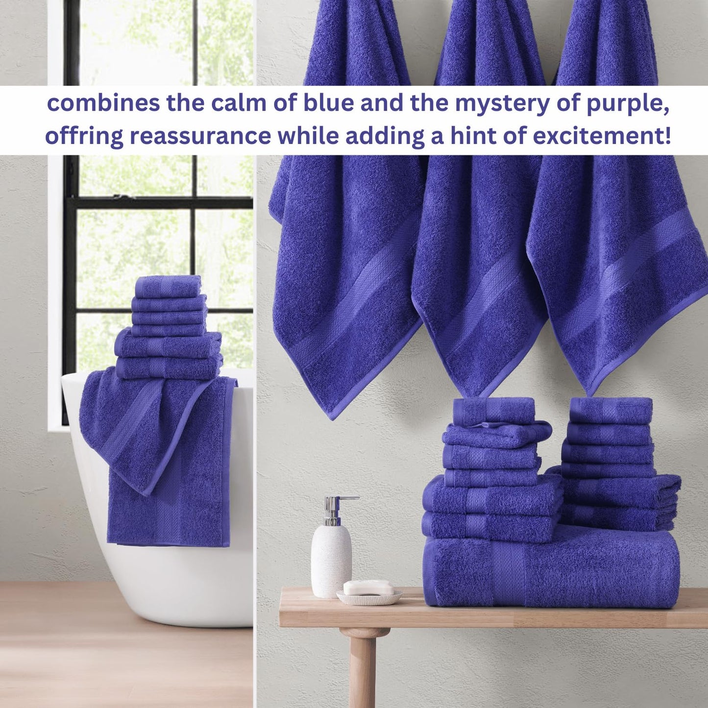 LANE LINEN 24-teiliges Badezimmerhandtuch-Set – 100 % Baumwolle, Badetuch-Sets, 4 Badetücher extragroß, 2 Badelaken, 6 Handtücher fürs Badezimmer, 8 Waschlappen, 4 Fingerkuppen-Handtücher – weiße Handtücher