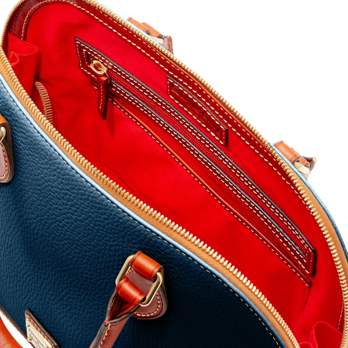 Dooney & Bourke Women's Zip Zip Satchel in Pebble Grain Leather, Large Handbag with Adjustable & Detachable Shoulder Strap
