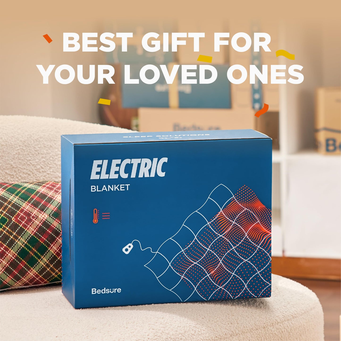Electric Heated Blanket/Throw - Seamless Flannel Electric Blanket, Heating Blanket with 4 Time Settings & 6 Heat Settings, Warm Blanket Gift for Grandma (50x60 inches, Black)