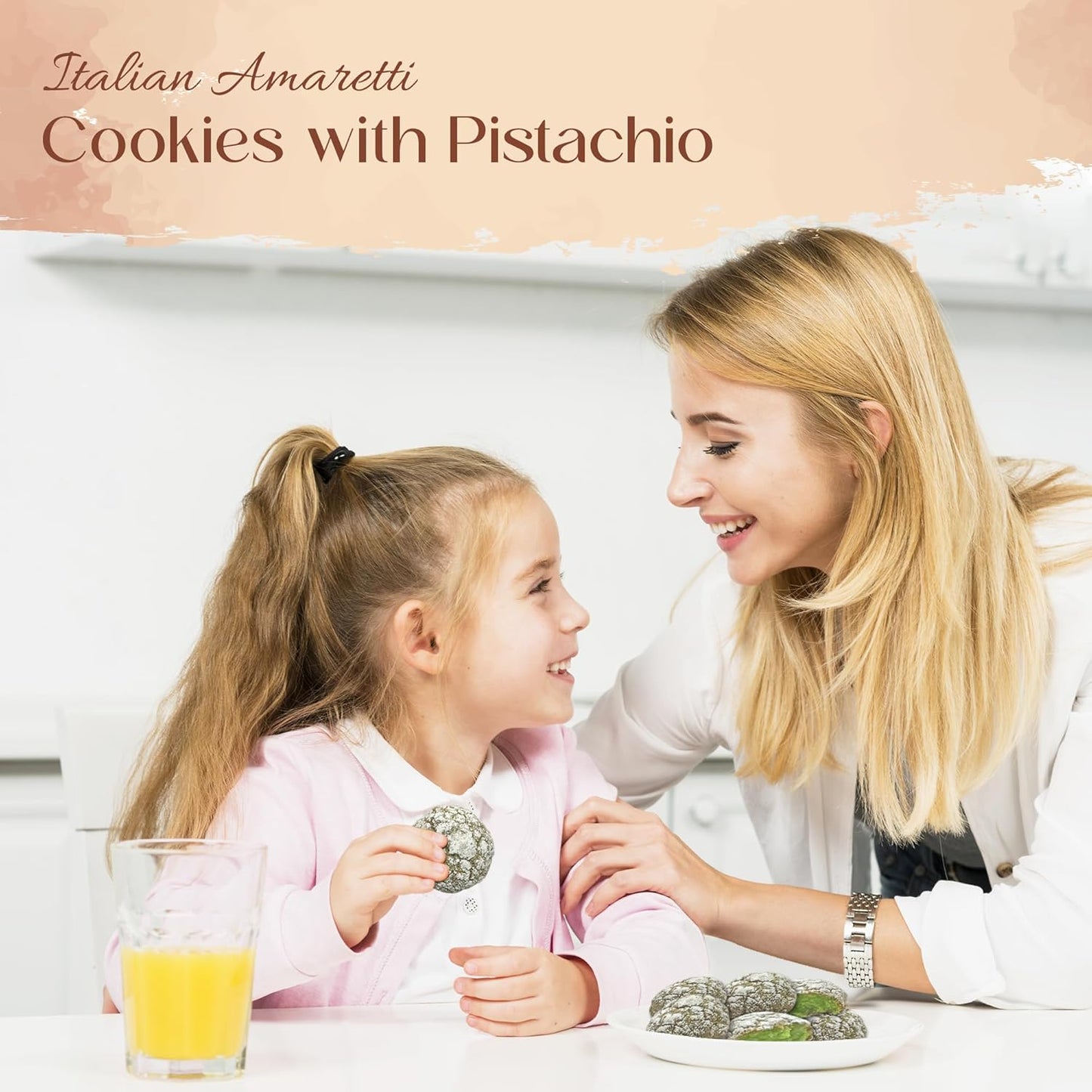 Italian Amaretti Cookies with Pistachio - Pack of 2-150g per Tray (12 Pieces Total) - Authentic Italian Pastry Made in Italy - Doci Di Brianna