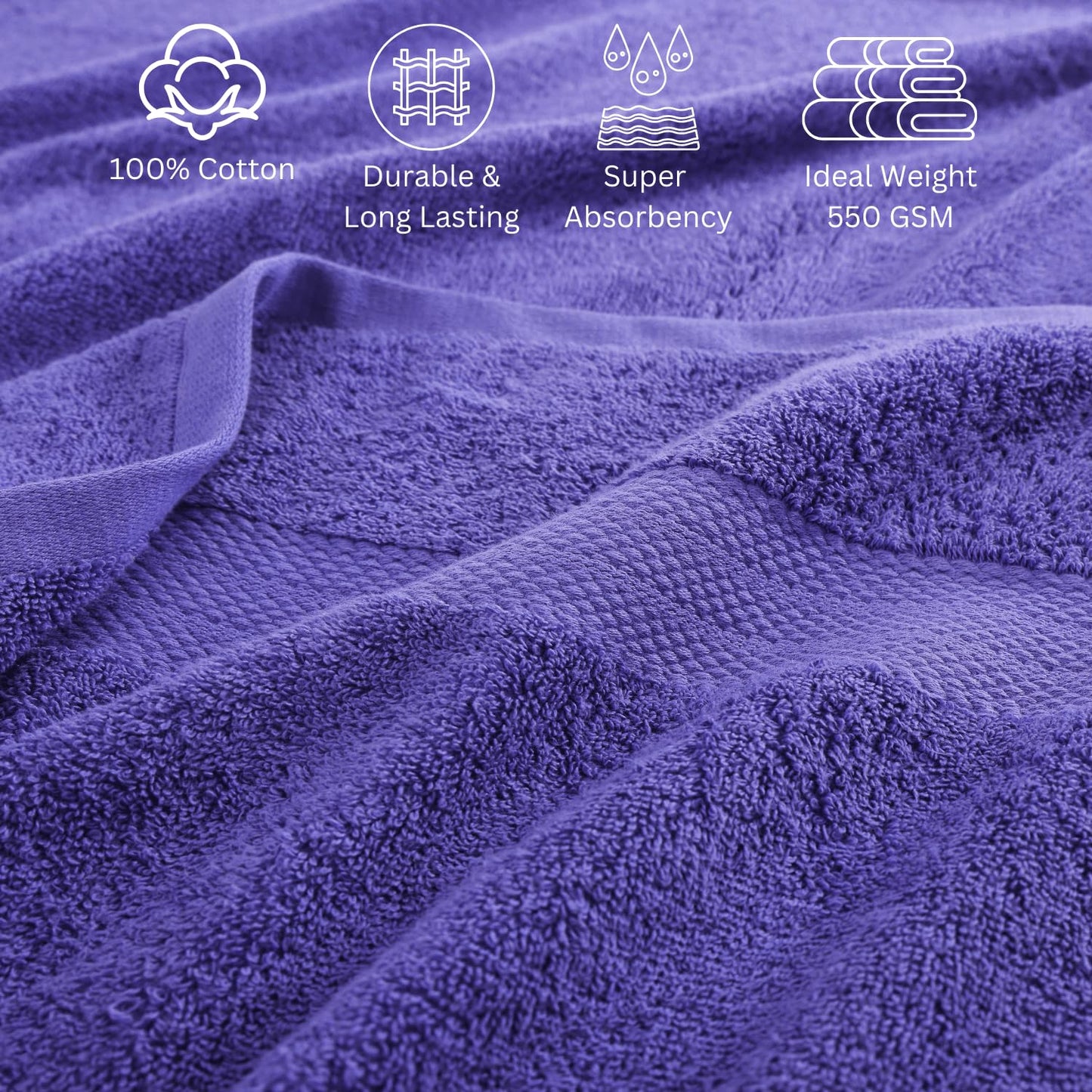 LANE LINEN 24-teiliges Badezimmerhandtuch-Set – 100 % Baumwolle, Badetuch-Sets, 4 Badetücher extragroß, 2 Badelaken, 6 Handtücher fürs Badezimmer, 8 Waschlappen, 4 Fingerkuppen-Handtücher – weiße Handtücher