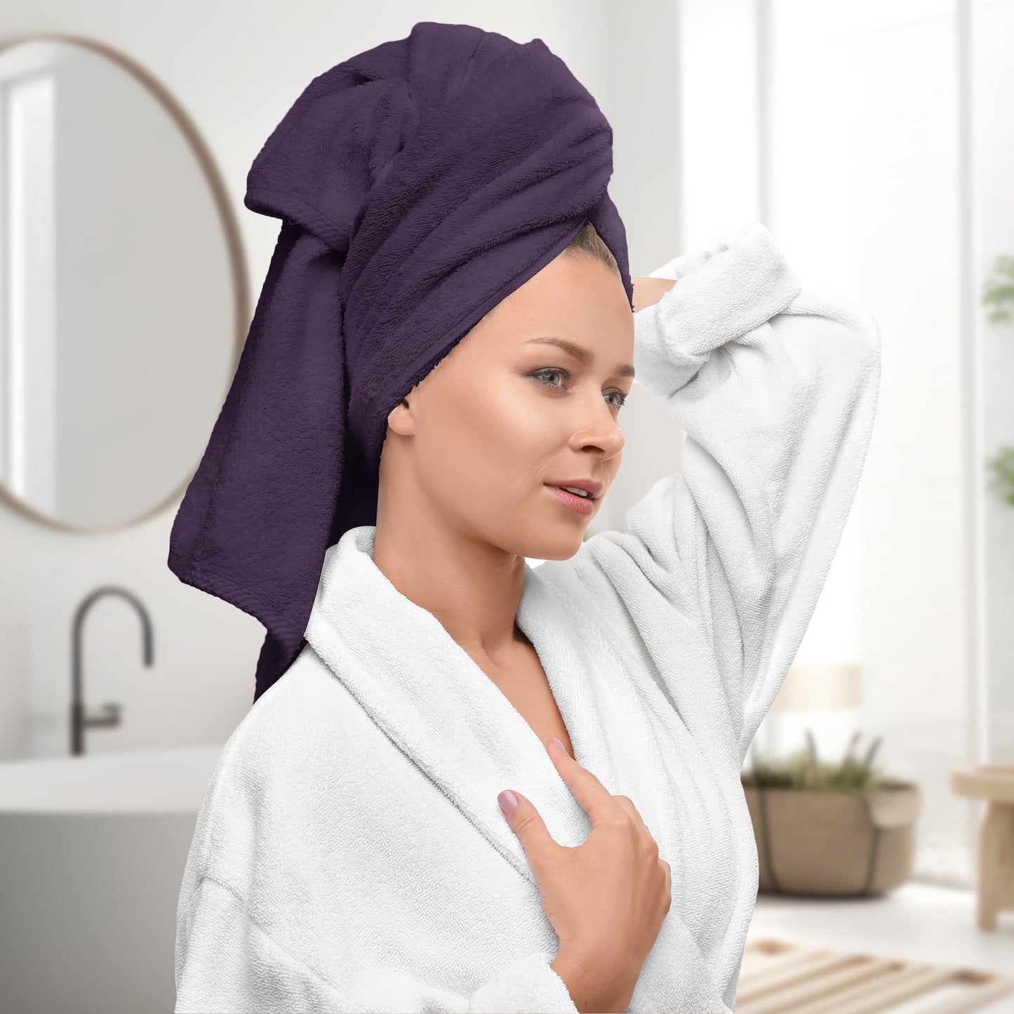 Avalon Towels Luxury 8 Piece Towels Set, 2 Bath Towels, 2 Hand Towels and 4 Washcloths, 600 GSM 100% Ring Spun Cotton Highly Absorbent Bathroom Towel Set, Ideal for Hotel, Spa and Gym (Pink)