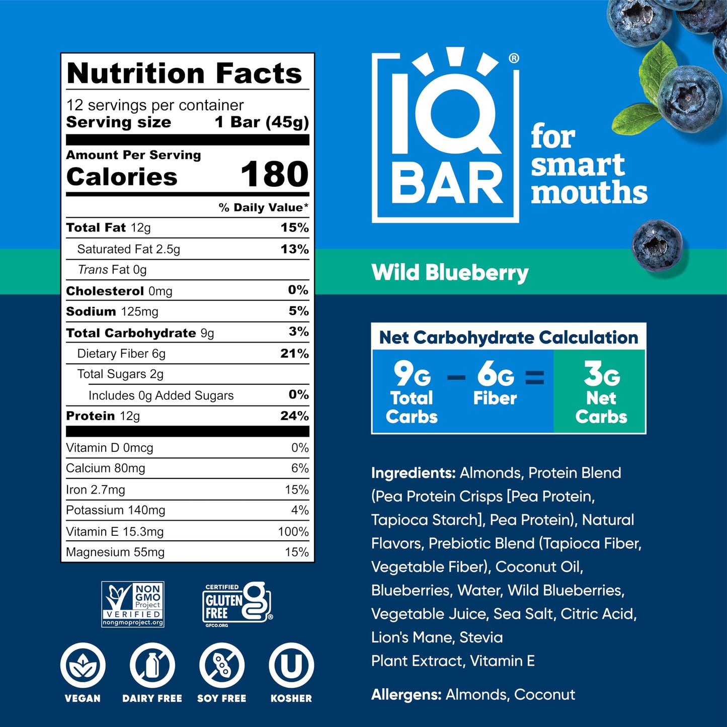 IQBAR Brain and Body Plant Protein Bars - 7 Bar Sampler Pack - Gluten Free, High Fiber, Vegan Snacks - Low Sugar Meal Replacement