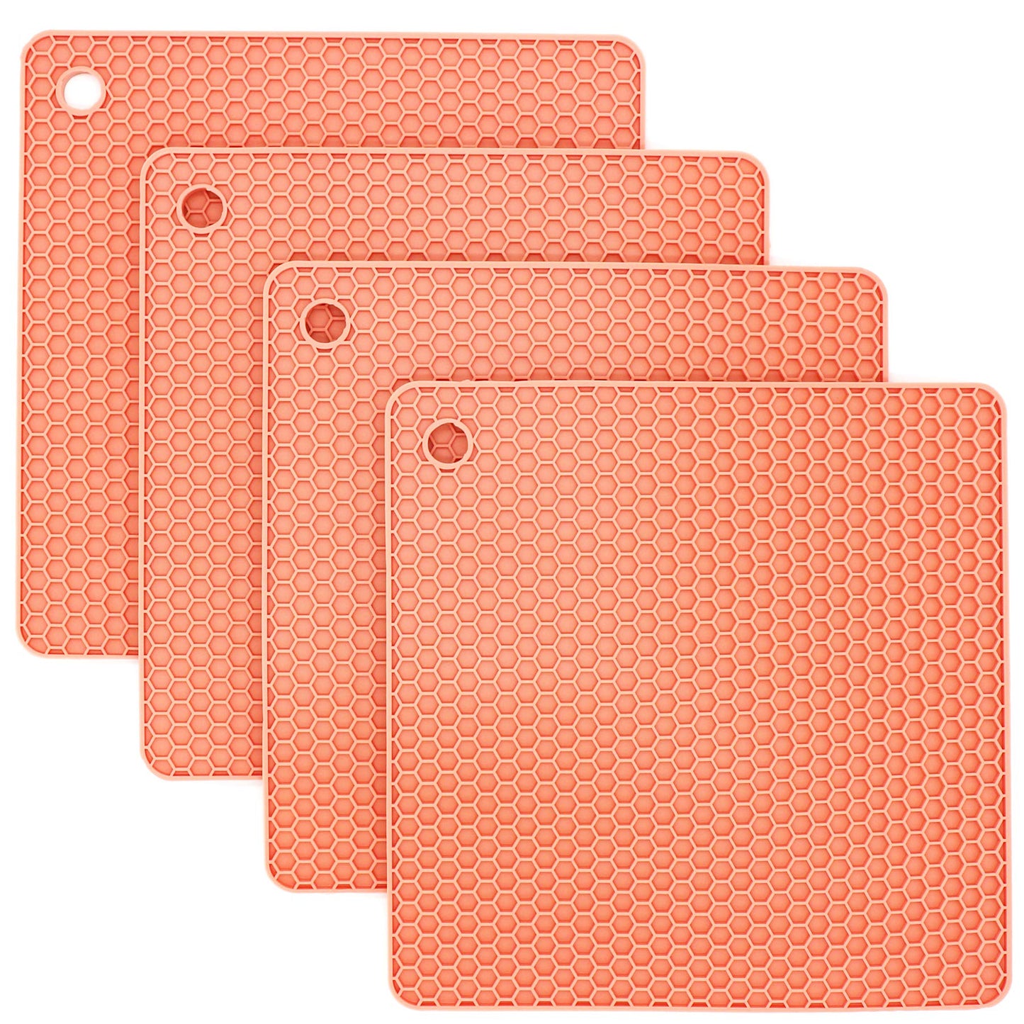 Smithcraft Silikon-Untersetzer für heiße Gerichte, Töpfe und Pfannen, heiße Pads für die Küche, dunkelgraue Silikon-Topflappen, Silikonmatten für die Küche, hitzebeständige Quarzthekenmatte, flexible Untersetzermatten-Set 4
