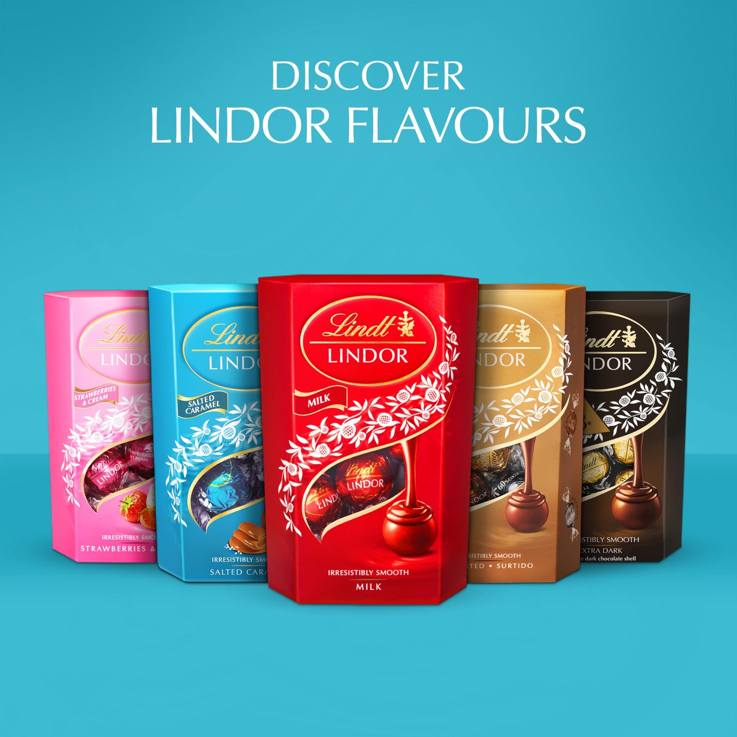 Lindt LINDOR Milk Chocolate Candy Truffles, Milk Chocolate with Smooth, Melting Truffle Center, 25.4 oz., 60 Count
