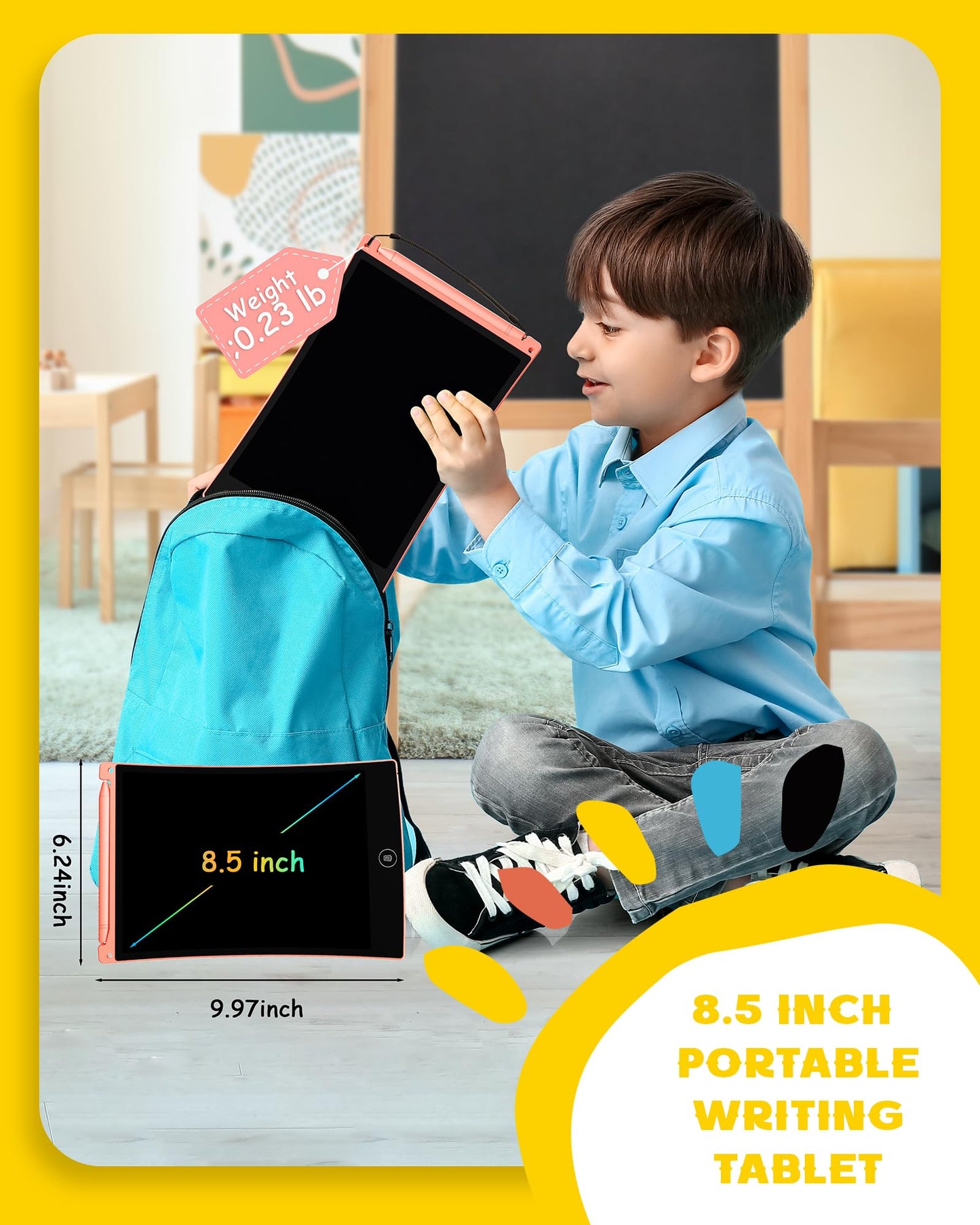 bravokids 2 Pack LCD Writing Tablet with Stylus, 8.5 inch Colorful Doodle Board Drawing Pad for Kids, Travel Games Activity Learning Toys, Birthday Gift for Age 3 4 5 6 7 8 Year Old Boys Girls