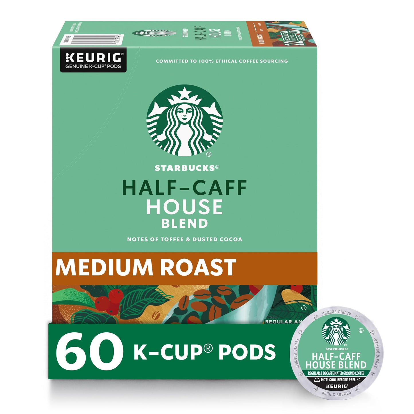 Starbucks K-Cup-Kaffeepads, natürlich aromatisiertes Kaffee-Vielfaltspaket für Keurig-Kaffeemaschinen, 100 % Arabica, 1 Schachtel (40 Pads)