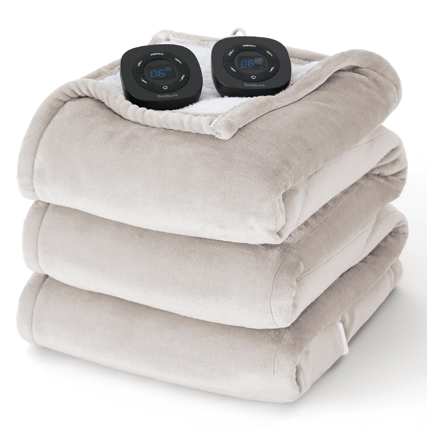 Electric Heated Blanket/Throw - Seamless Flannel Electric Blanket, Heating Blanket with 4 Time Settings & 6 Heat Settings, Warm Blanket Gift for Grandma (50x60 inches, Black)