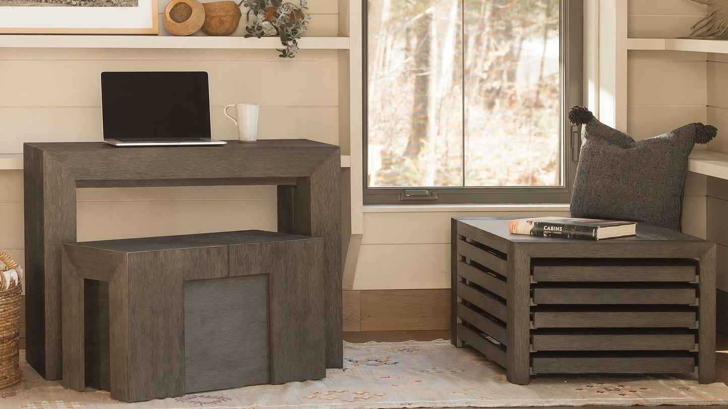 Transformer Table Esstisch-Set für 4 bis 12, ausziehbarer Esstisch aus Holz mit ausziehbarer Bank, Möbel für kleine Räume, Küchentisch-Set (Dunkelgrau, Tisch + Bank)
