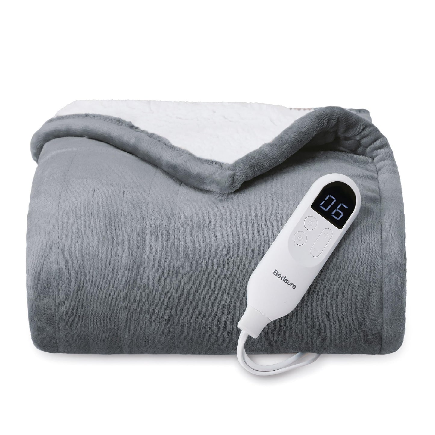 Electric Heated Blanket/Throw - Seamless Flannel Electric Blanket, Heating Blanket with 4 Time Settings & 6 Heat Settings, Warm Blanket Gift for Grandma (50x60 inches, Black)