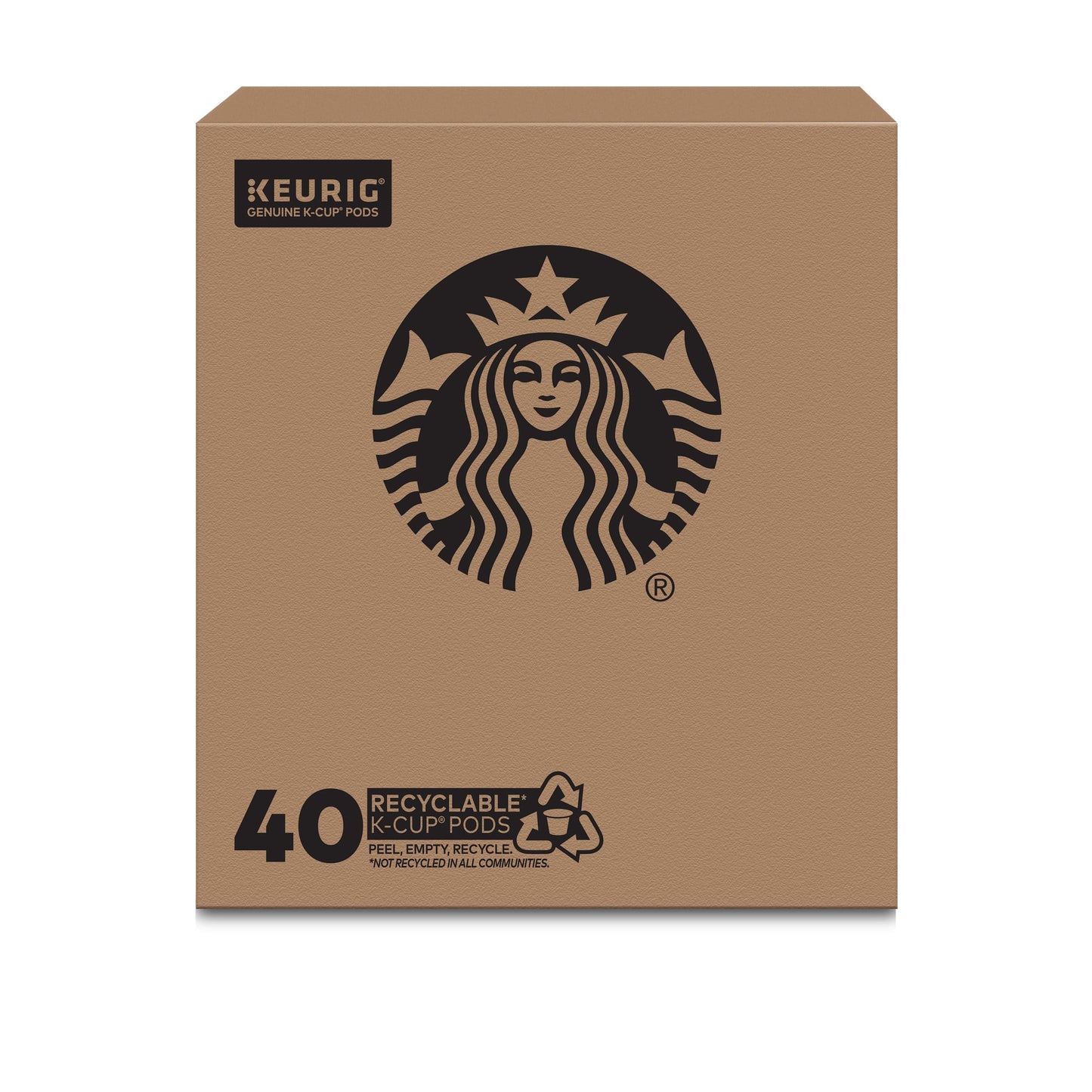Starbucks K-Cup-Kaffeepads, natürlich aromatisiertes Kaffee-Vielfaltspaket für Keurig-Kaffeemaschinen, 100 % Arabica, 1 Schachtel (40 Pads)