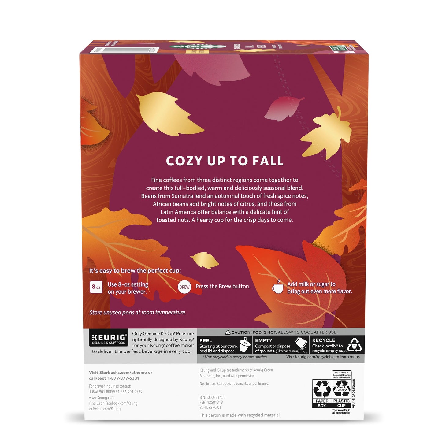 Starbucks K-Cup-Kaffeepads, natürlich aromatisiertes Kaffee-Vielfaltspaket für Keurig-Kaffeemaschinen, 100 % Arabica, 1 Schachtel (40 Pads)