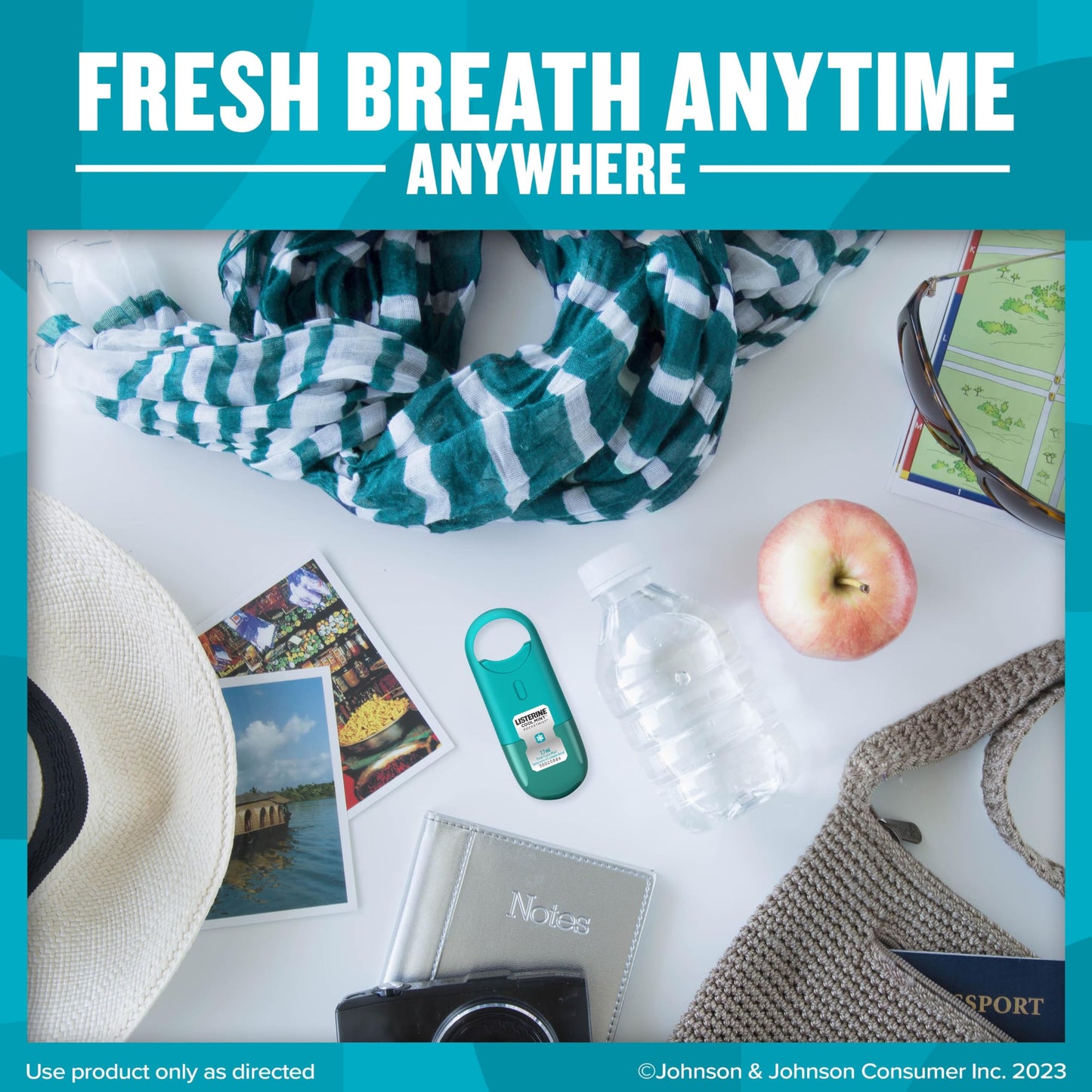 Listerine Freshburst Pocketmist Fresh Breath Oral Care Mist, Non-Aerosol Sugar-Free Minty Breath Refresher Spray to Kill 99% of Bad Breath Germs, Portable, Spearmint Flavor, 7.7 mL, 6 Sprays