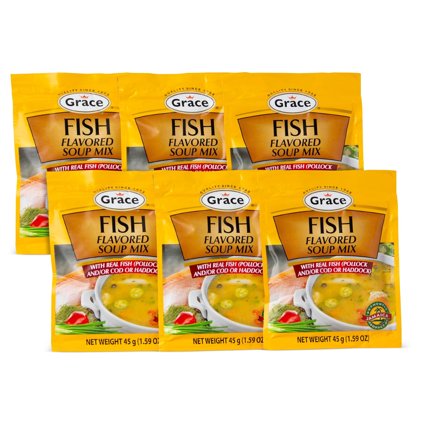 Grace Pumpkin Flavored Soup Mix 1.59oz - 6 Pack Homestyle Jamaican Soup Mix - Great for Caribbean Curry Soup