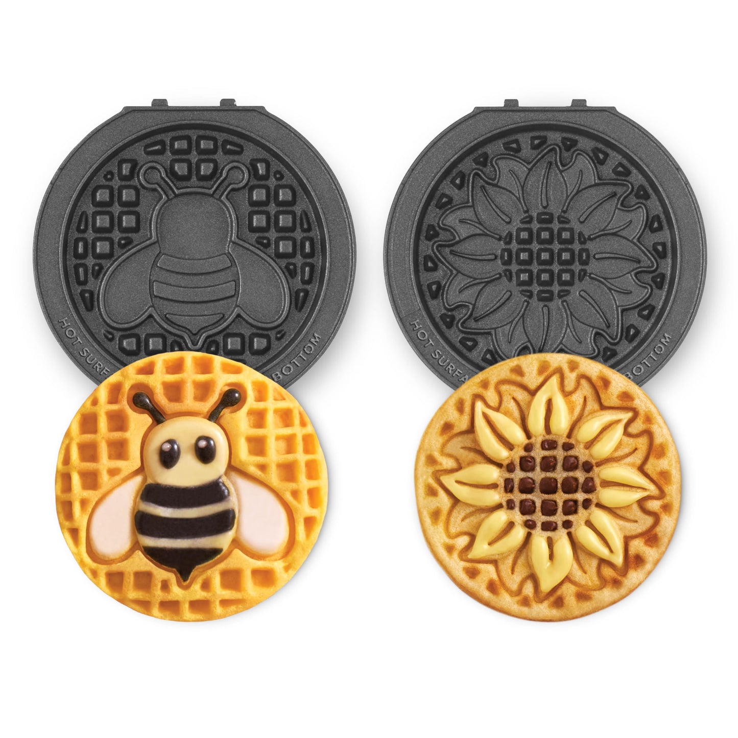 DASH Multimaker Mini System Two 4” Nonstick Removable Waffle Plates (Gingerbread & Snowflake) - 2Pc Plate Pack for Waffle Iron & Griddle, Compatible with Dash MultiMaker Mini System, Nonstick Surface