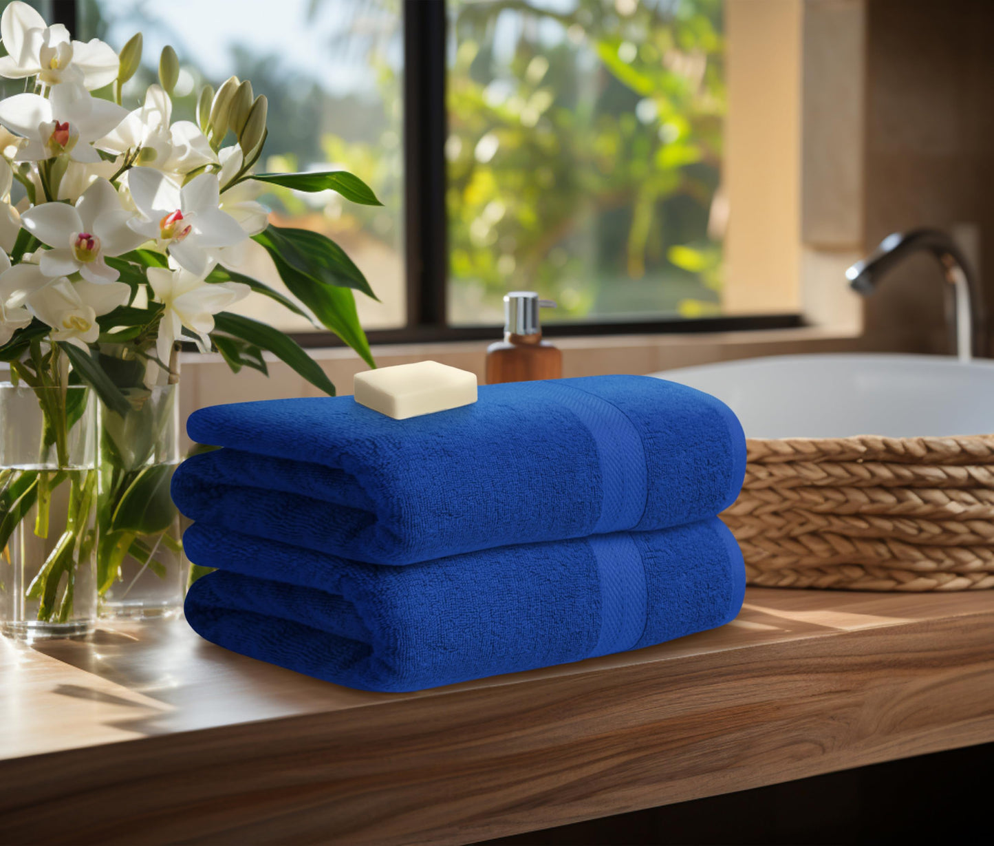 Avalon Towels Luxury 8 Piece Towels Set, 2 Bath Towels, 2 Hand Towels and 4 Washcloths, 600 GSM 100% Ring Spun Cotton Highly Absorbent Bathroom Towel Set, Ideal for Hotel, Spa and Gym (Pink)