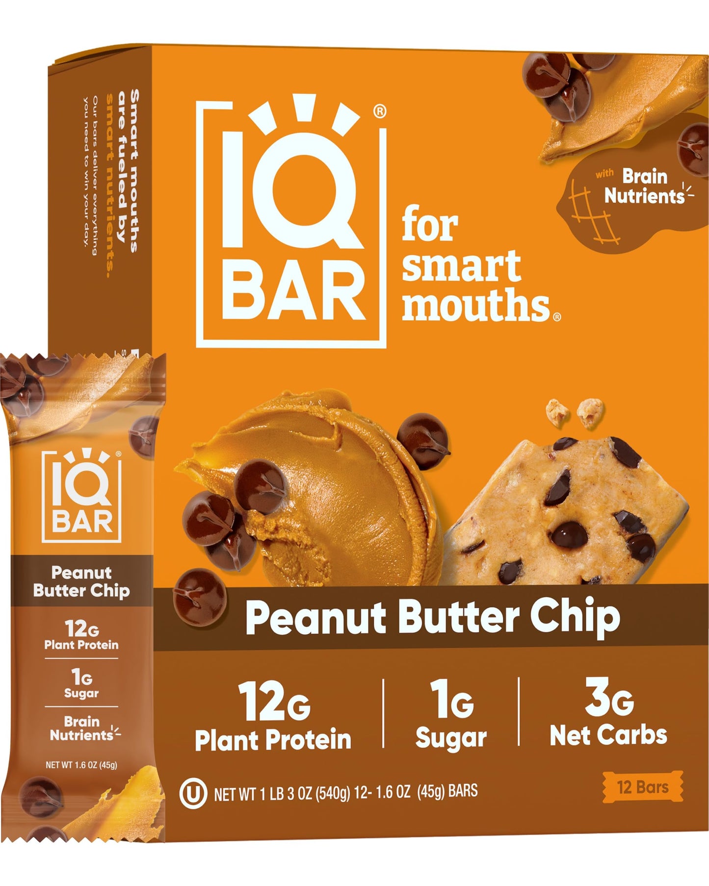 IQBAR Brain and Body Plant Protein Bars - 7 Bar Sampler Pack - Gluten Free, High Fiber, Vegan Snacks - Low Sugar Meal Replacement