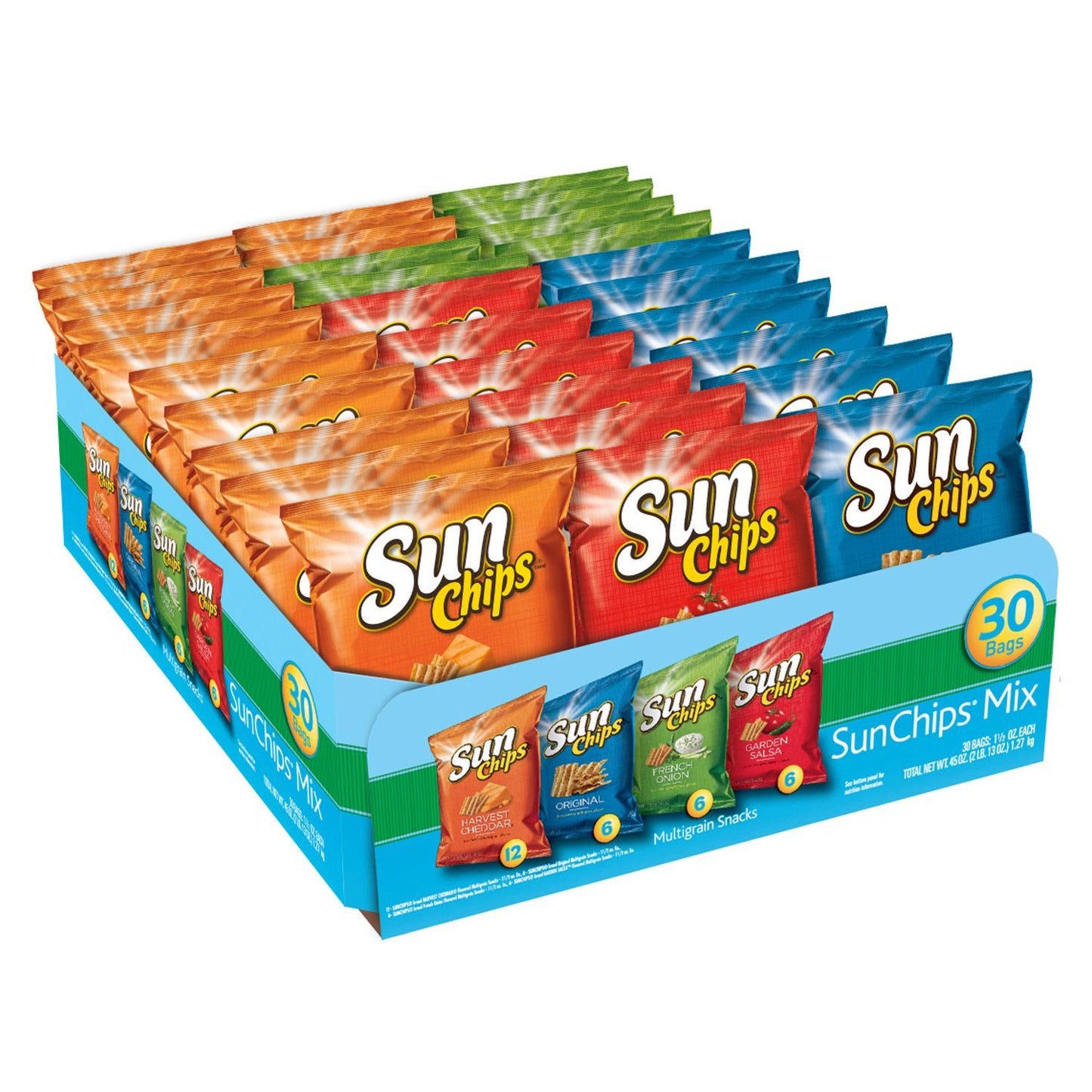 SunChips Multigrain Snacks, Variety Pack, 1 Ounce (Pack of 40)