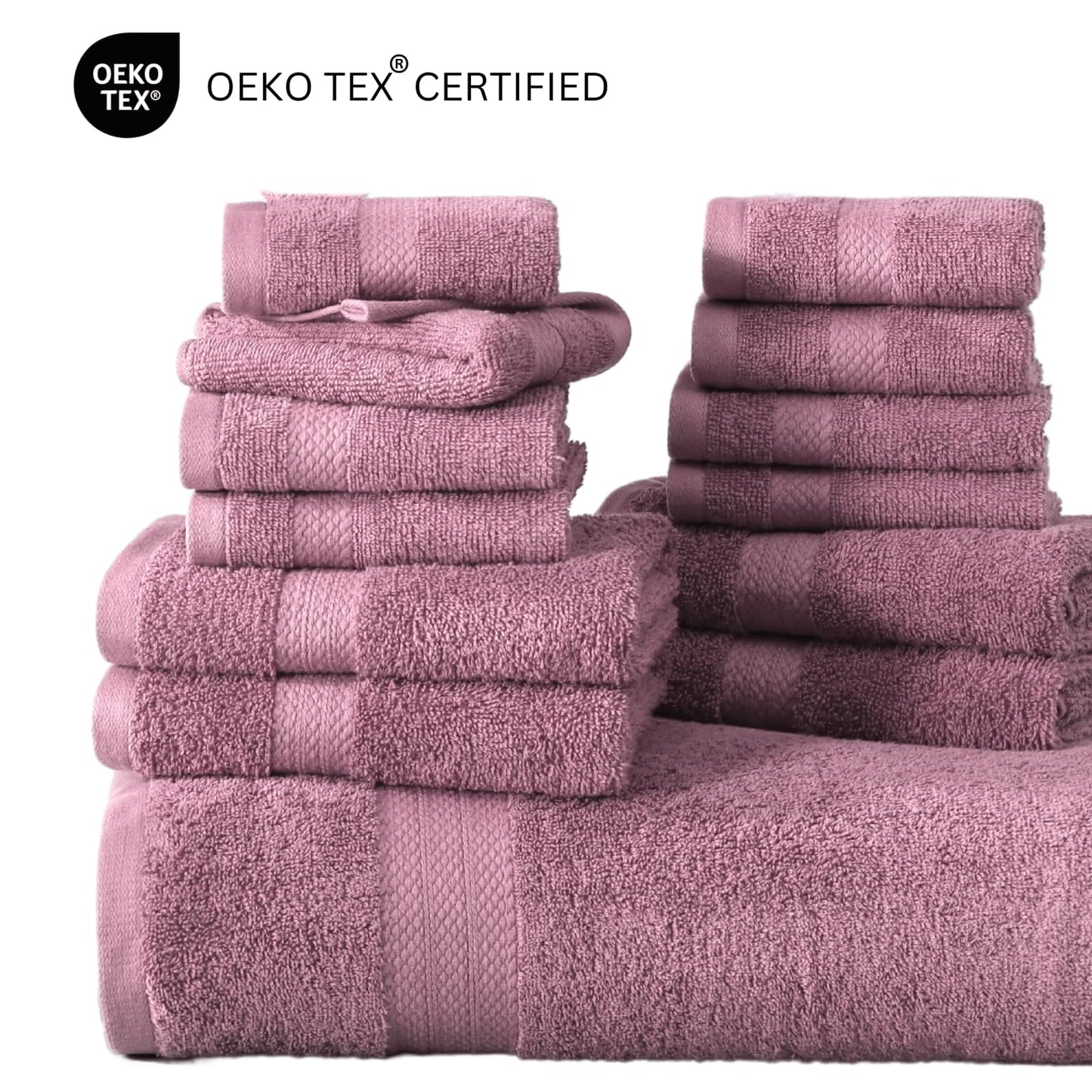 LANE LINEN 24-teiliges Badezimmerhandtuch-Set – 100 % Baumwolle, Badetuch-Sets, 4 Badetücher extragroß, 2 Badelaken, 6 Handtücher fürs Badezimmer, 8 Waschlappen, 4 Fingerkuppen-Handtücher – weiße Handtücher