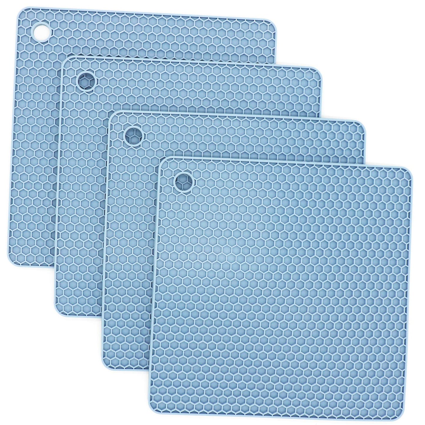 Smithcraft Silikon-Untersetzer für heiße Gerichte, Töpfe und Pfannen, heiße Pads für die Küche, dunkelgraue Silikon-Topflappen, Silikonmatten für die Küche, hitzebeständige Quarzthekenmatte, flexible Untersetzermatten-Set 4