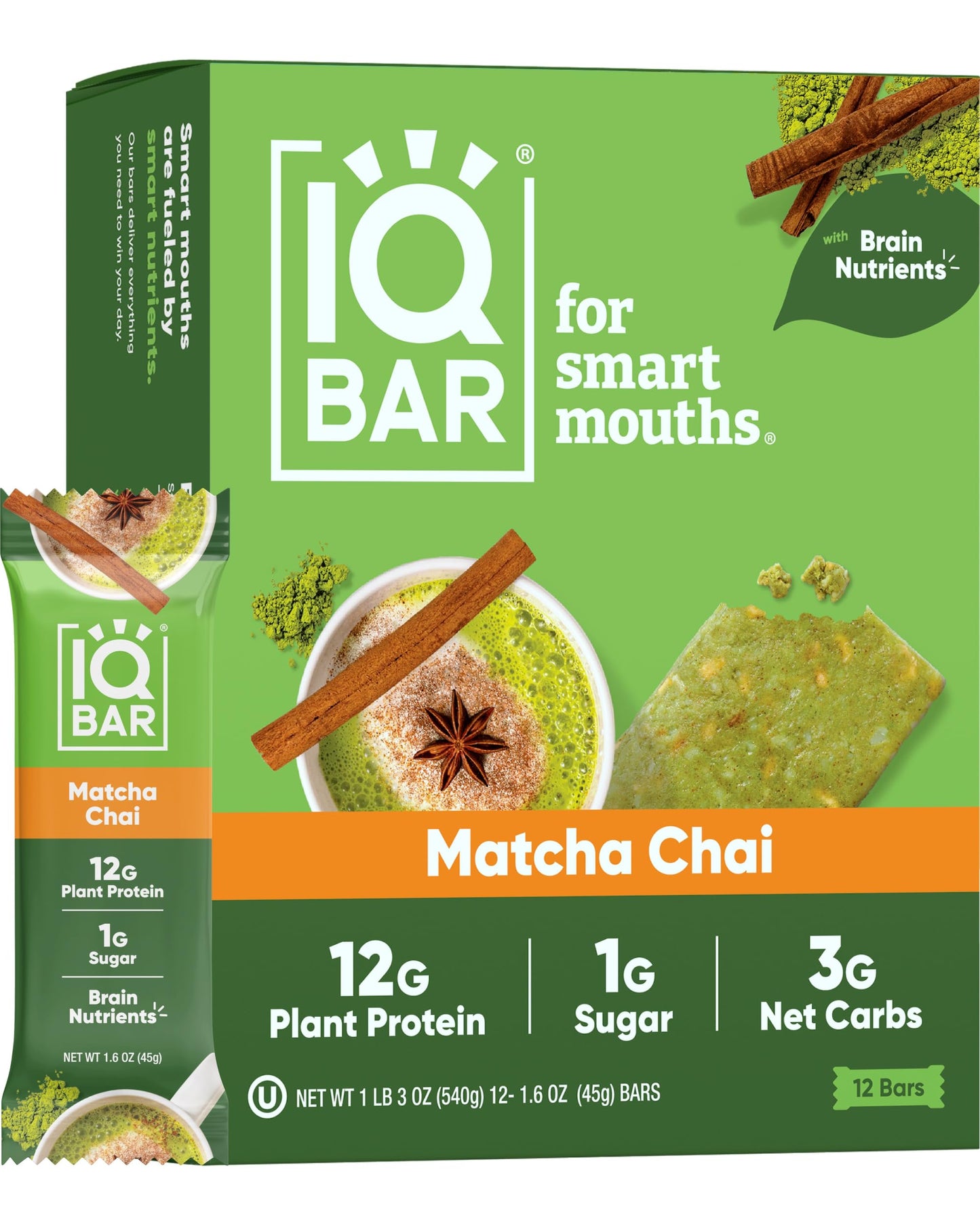 IQBAR Brain and Body Plant Protein Bars - 7 Bar Sampler Pack - Gluten Free, High Fiber, Vegan Snacks - Low Sugar Meal Replacement