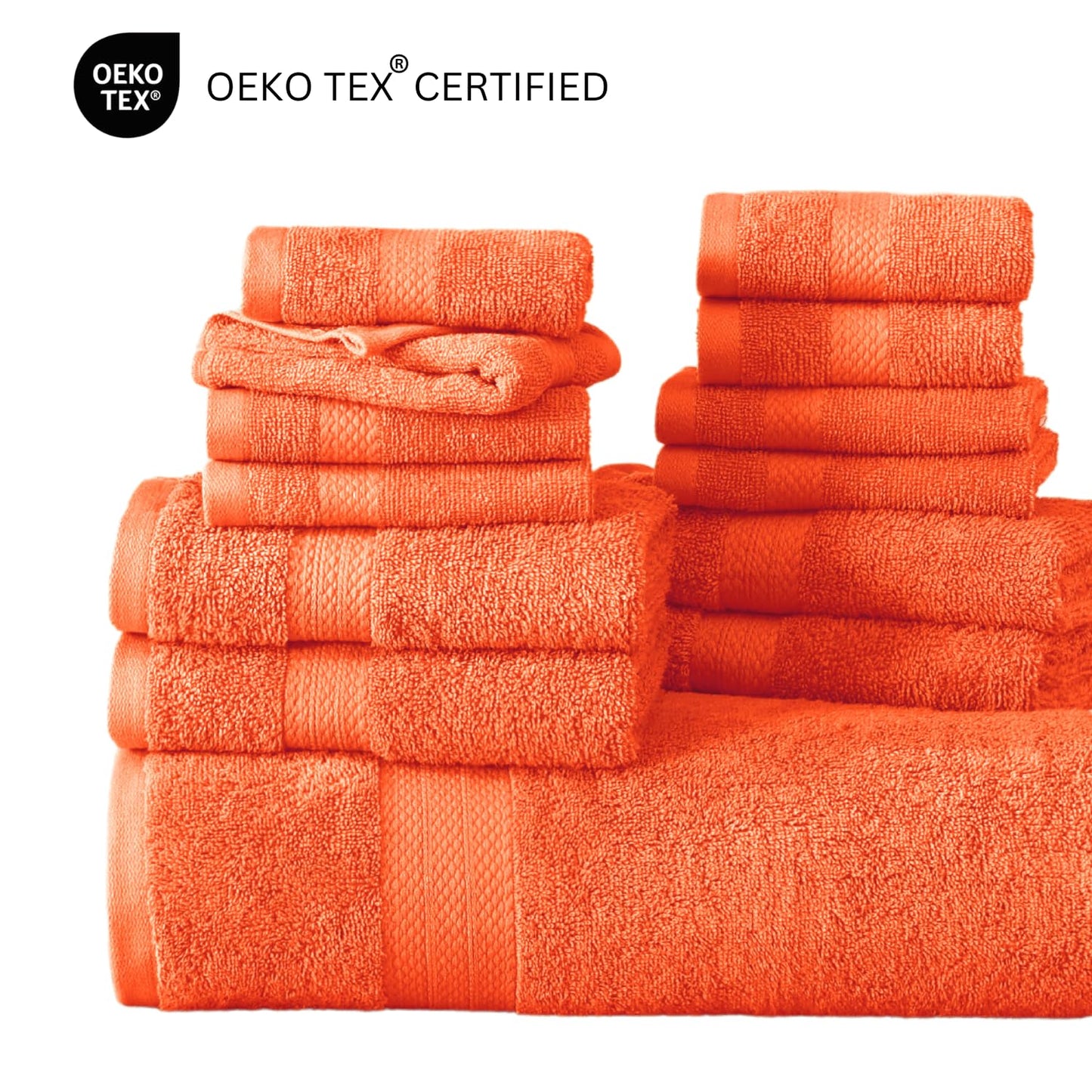 LANE LINEN 24-teiliges Badezimmerhandtuch-Set – 100 % Baumwolle, Badetuch-Sets, 4 Badetücher extragroß, 2 Badelaken, 6 Handtücher fürs Badezimmer, 8 Waschlappen, 4 Fingerkuppen-Handtücher – weiße Handtücher