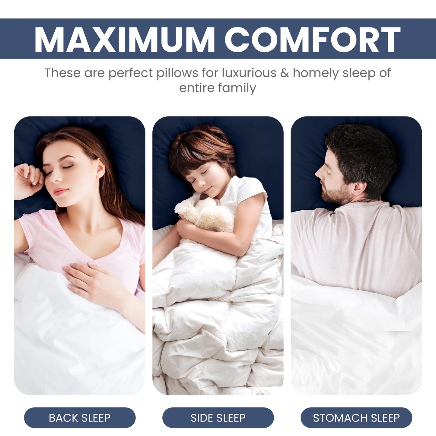 Utopia Bedding Bettkissen zum Schlafen (weiß), Queen Size, 2er-Set, Hotelkissen, Kühlkissen für Seiten-, Rücken- oder Bauchschläfer