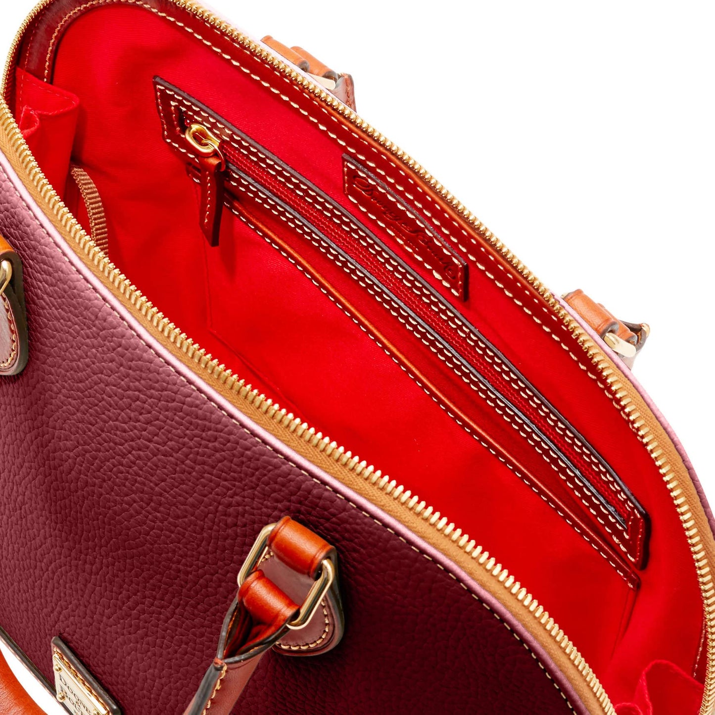 Dooney & Bourke Women's Zip Zip Satchel in Pebble Grain Leather, Large Handbag with Adjustable & Detachable Shoulder Strap
