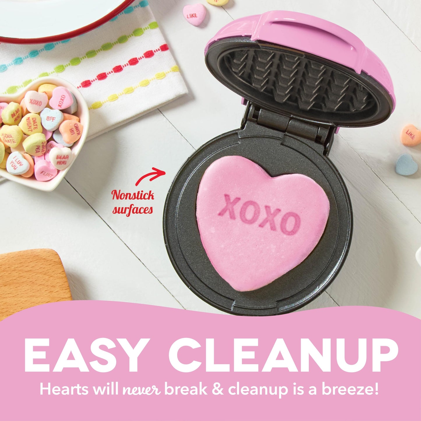 DASH Mini Maker for Individual Waffles, Hash Browns, Keto Chaffles with Easy to Clean, Non-Stick Surfaces, 4 Inch, White Pineapple