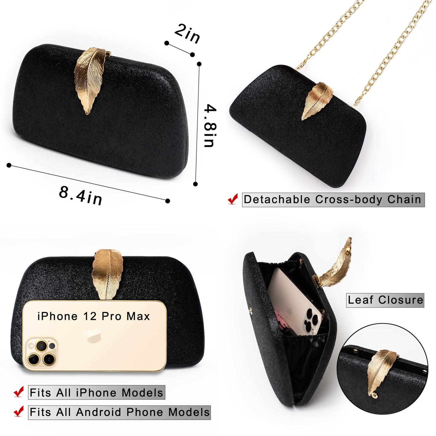 Abendtasche von Before & Ever – Kleine Clutch für die Hochzeit von Frauen – Abendhandtasche für Damen, formelle Umhängetasche, Abendclutch